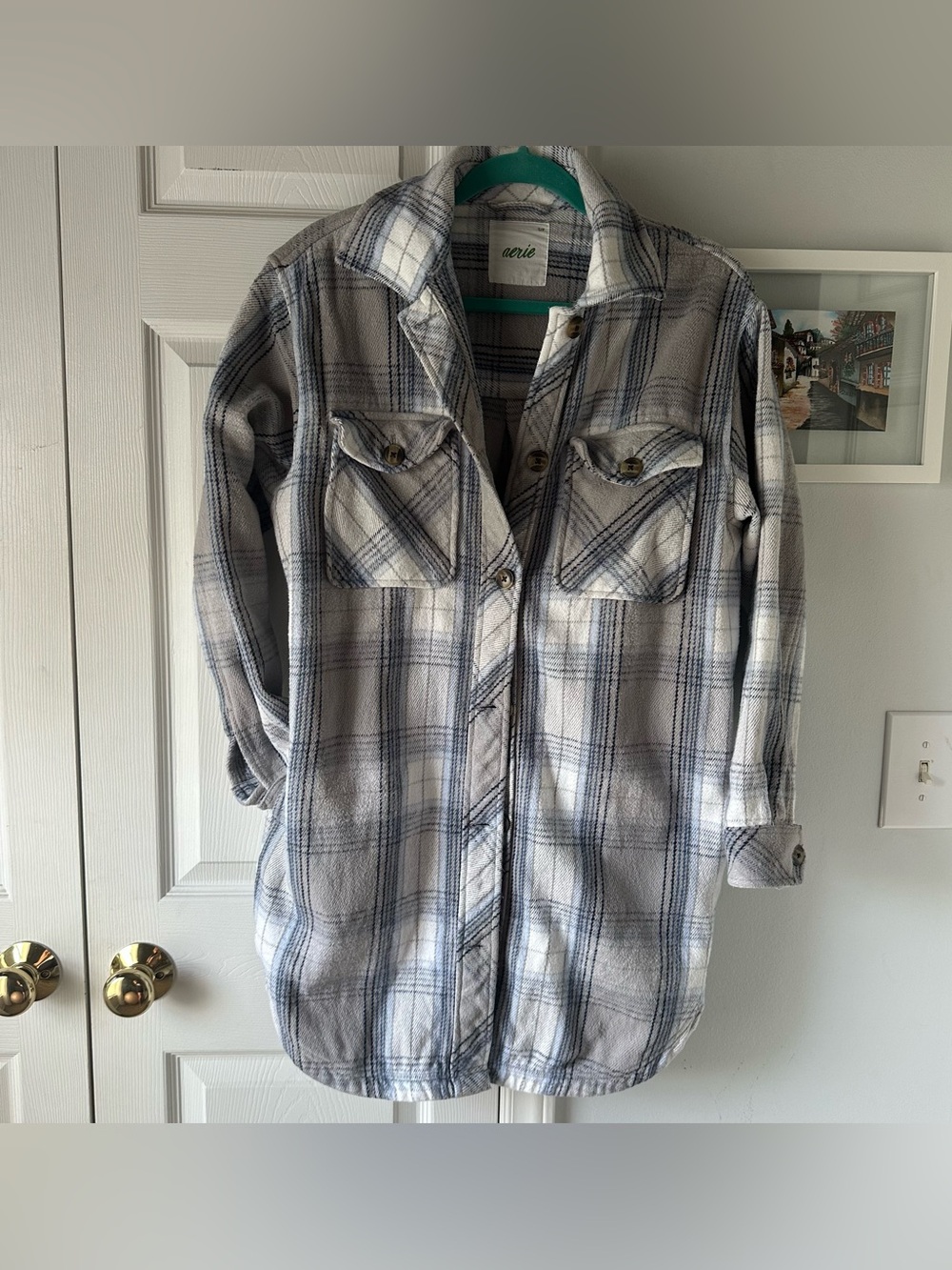Aerie Thick Flannel Jacket Shacket Coat